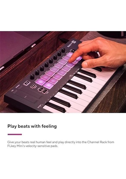 Flkey Mini — Taşınabilir 25 Tuşlu, Usb, Müzik Prodüksiyonu Için Fl Studio Entegrasyonlu indirimleri