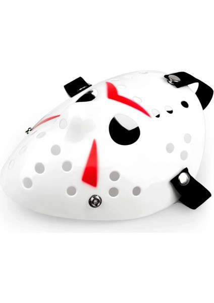 Beyaz Renk Kırmızı Çizgili Tam Yüz Hokey Jason Maskesi Hannibal Maskesi modelleri