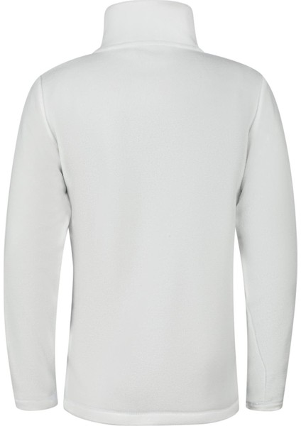 Crystal Çocuk Tam Fermuarlı Ince Polar Sweatshirt Beyaz