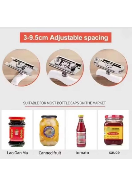 Kavanoz Kapağı Açacağı Ölçülü Ayarlanabilir Kavanoz Açma Aparatı