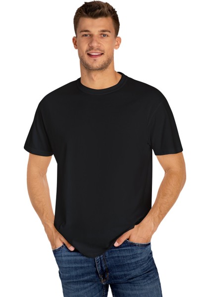 Unısex %100 Pamuk Siyah Tişört