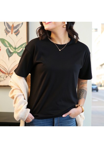 Unısex %100 Pamuk Siyah Tişört modelleri