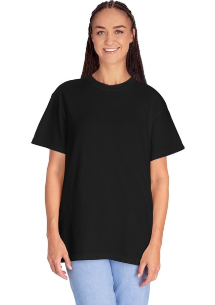 Unısex %100 Pamuk Siyah Tişört fırsatları