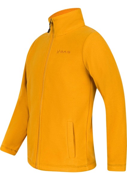 Crystal Çocuk Tam Fermuarlı Ince Polar Sweatshirt Hardal