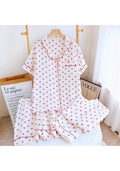 Organik Pamuk Müslin Kumaş Pijama Takımı (3'lü)