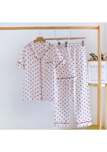 Organik Pamuk Müslin Kumaş Pijama Takımı (3'lü)