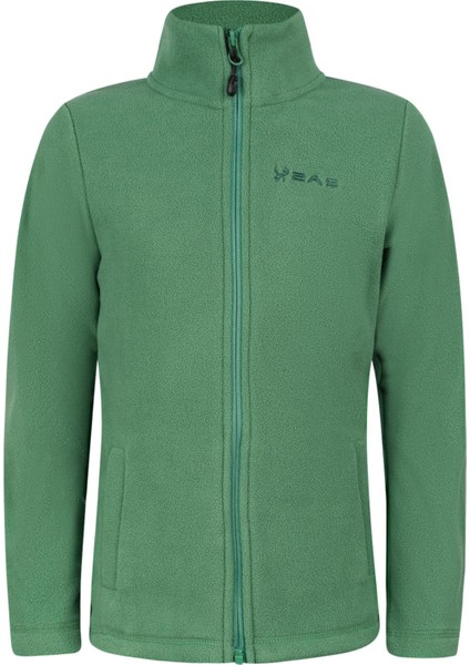 Crystal Çocuk Tam Fermuarlı Ince Polar Sweatshirt Yeşil