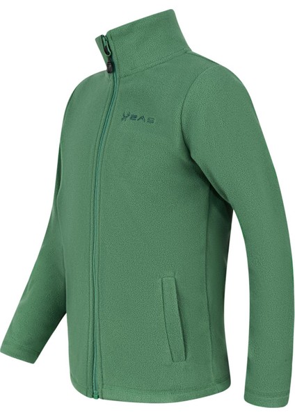 Crystal Çocuk Tam Fermuarlı Ince Polar Sweatshirt Yeşil