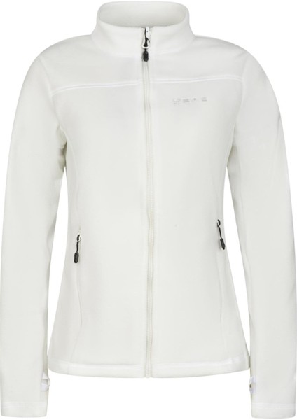 Cara Kadın Tam Fermuarlı Ince Polar Sweatshirt Beyaz