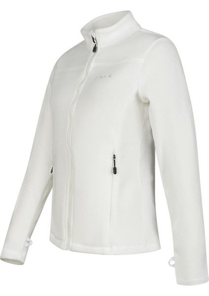 Cara Kadın Tam Fermuarlı Ince Polar Sweatshirt Beyaz
