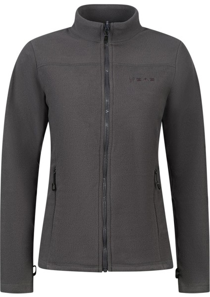 Cara Kadın Tam Fermuarlı İnce Polar Sweatshirt Antrasit