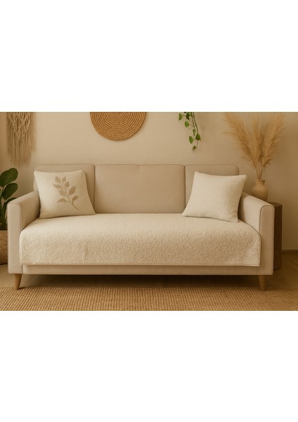 Teddy Kıvırck Peluş Üç Kişilik Koltuk Için ( 1ADET ) Sadece Oturma Alanı Örtü 80 x 190 cm (ekru) fiyatları