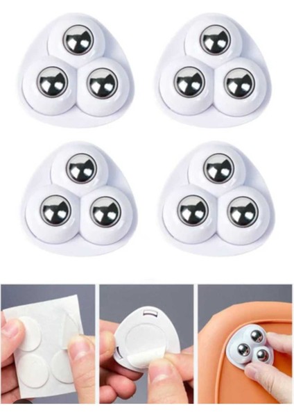 Bilyeli Eşya Kaydırma Aparatı 4 Lü Döner Tekerlekli Eşya Taşıma Aparatı Paslanmaz Çelik indirimleri