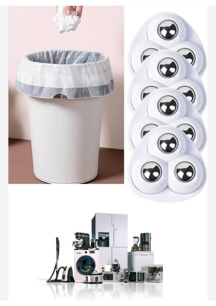 Bilyeli Eşya Kaydırma Aparatı 4 Lü Döner Tekerlekli Eşya Taşıma Aparatı Paslanmaz Çelik