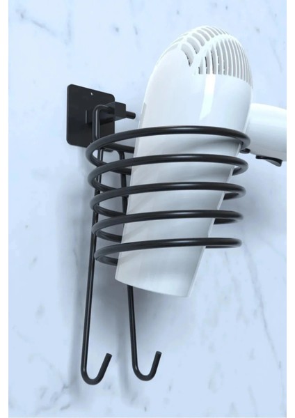 Yapışkanlı Metal Fön Askısı- Saç Kurutma Makinası Askısı