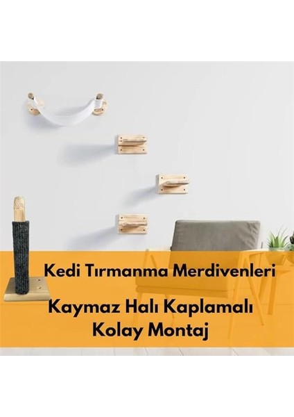 Beylini Kedi Tırmanma Merdiveni, Duvara Monte 2 Li Paket, Tırnaklar ve Ayaklar Için Rahatlatıcı fırsatları