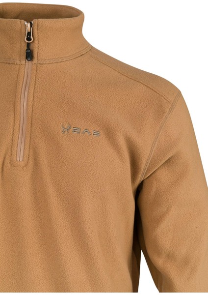 Cedric Erkek Yarım Fermuarlı Ince Polar Sweatshirt Camel