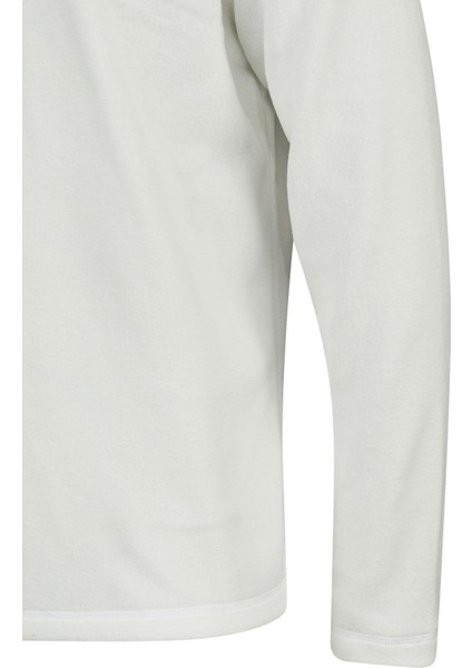 Cedric Erkek Yarım Fermuarlı İnce Polar Sweatshirt Beyaz