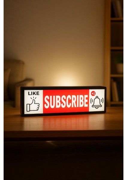 Beğen & Abone Ol / Like & Subscribe Tasarımlı Gece Lambası Dekoratif Aydınlatma fiyatları