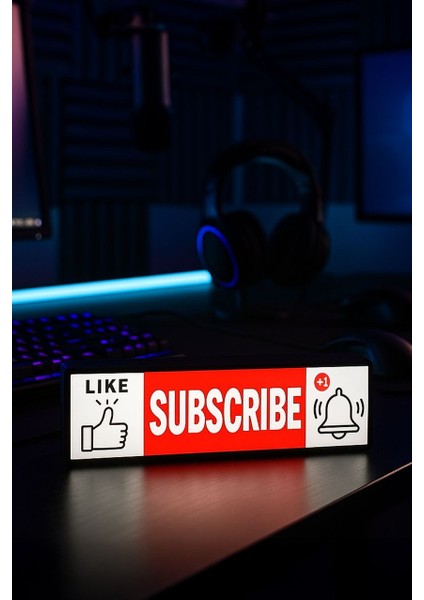 Beğen & Abone Ol / Like & Subscribe Tasarımlı Gece Lambası Dekoratif Aydınlatma modelleri
