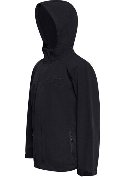 Wolf Çocuk Yünlü Mont Siyah