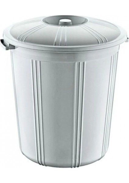 35 Lt Kapaklı Yuvarlak Plastik Büyük Boy Çöp Kovası Su Et Kovası Balkon Kovası Bahçe Kovası Kilitli ROYALEKS-55642