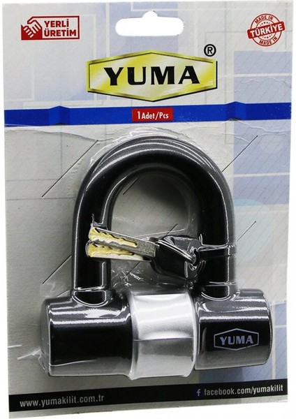 Çok Amaçlı Çelik - U Bar - Kelepçe Disk Anahtarlı Asma Kilit (4887)