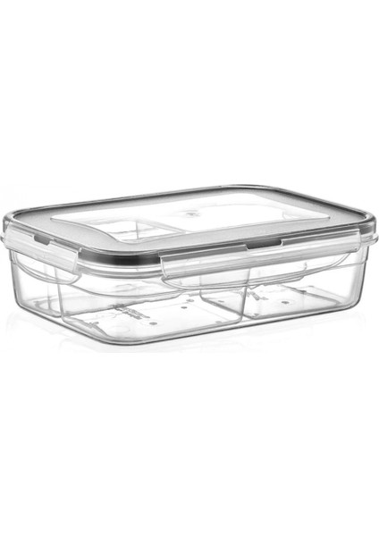 4 Bölmeli Sızdırmaz Contalı Kilitli Kapaklı 1 Litre Erzak Saklama Kabı -LC520 (4887)