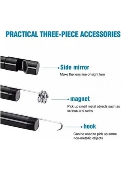 Vtn-02 Endoskop Yılan Video Kamera Led’li 2 Metre 7 mm Sert Kablo Su Geçirmez indirimleri