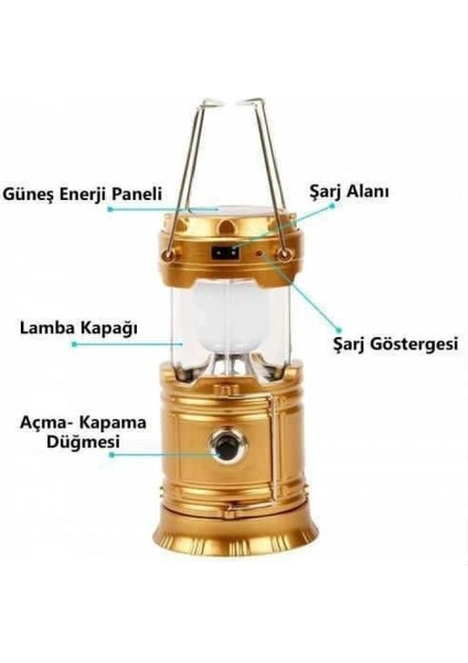 Solar Şarjlı Güneş Enerjili Fan Kamp Feneri Güneş Paneli Kamp Şarjlı Işıldak USB Şarj fiyatları