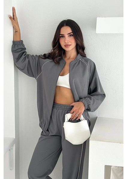 Örme Duble Şerit Detaylı Takım modelleri