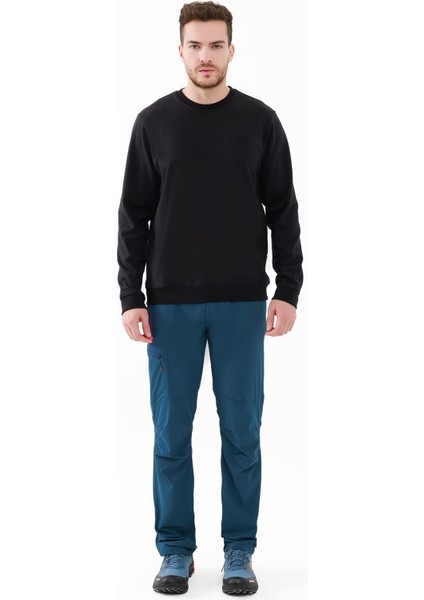 Orlando Erkek Interlok Sıfır Yaka Sweatshirt Siyah