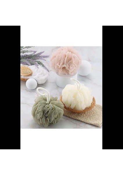 Banyo Lifi Yumuşak Top Lif Naturel Ponpon Banyo Lifi 35 gr Yumuşak Banyo Lifi