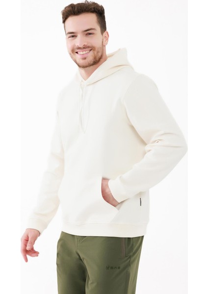 Oliver Erkek Kapüşonlu Sıfır Yaka Sweatshirt Beyaz