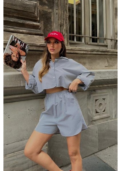 Volerie Çizgili Şortlu Takım 9342-17