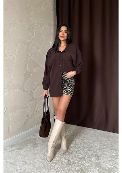 Kahverengi Salaş Gömlek modelleri