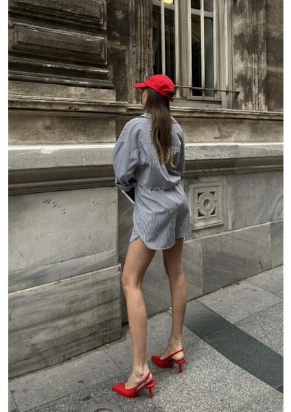 Volerie Çizgili Şortlu Takım 9342-17