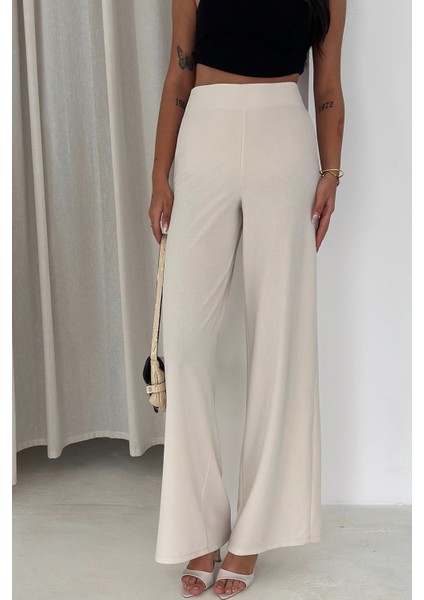 Yandan Fermuarlı Yüksek Bel Krep Pantolon modelleri