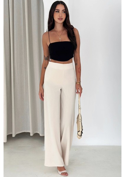 Yandan Fermuarlı Yüksek Bel Krep Pantolon fırsatları