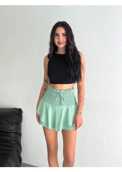 Ayrobin Şortlu Etek - Su Yeşili