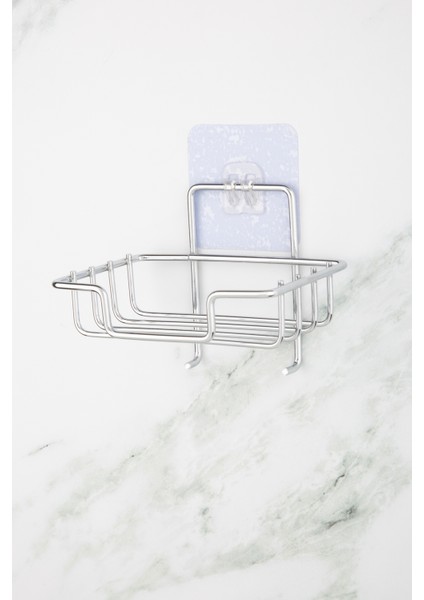 Yapışkanlı Kancalı Dekoratif Sabunluk – Pratik Banyo Organizeri Katı Sabunluk