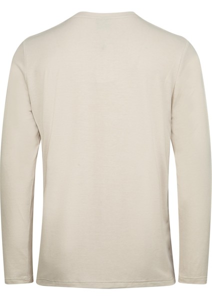 Vernon Erkek Uzun Kol Viloft T-Shirt Bej