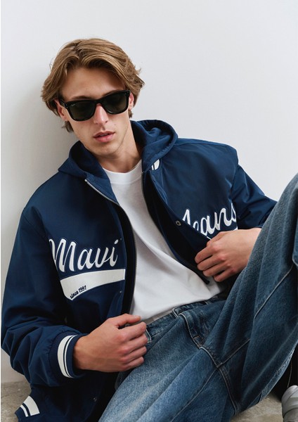 Mavi Jeans Baskılı Lacivert Kolej Ceket 0110624-89353