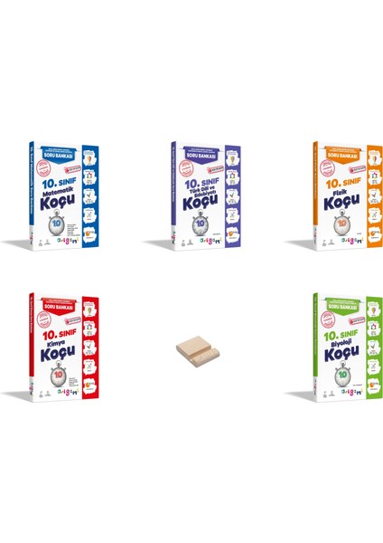 Origami 10. Sınıf Matematik Edebiyat Fizik Kimya ve Biyoloji Soru Bankası 5li Set + Telefon Standı