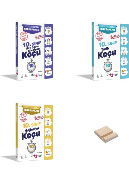 Origami 10. Sınıf Edebiyat Tarih Coğrafya Soru Bankası 3lü Set + Telefon Standı