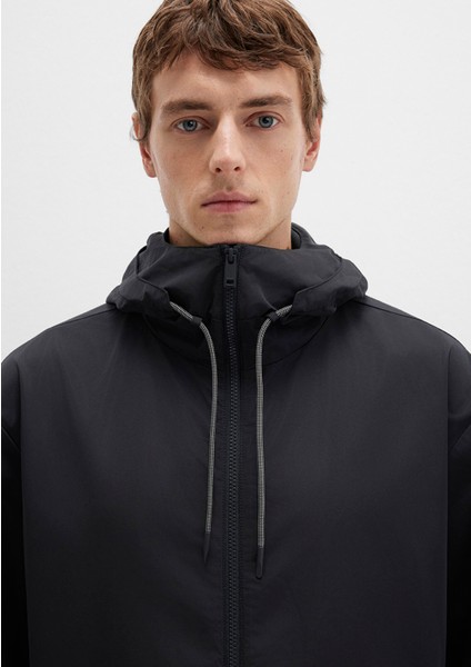 Kapüşonlu Siyah Mont 0110641-71379