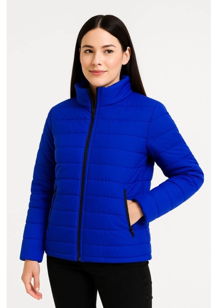 Bomber Mont Ceket – Su Itici Kumaş, Kapitone Astarlı, Fermuarlı, Kışlık - Saks Mavisi fırsatları