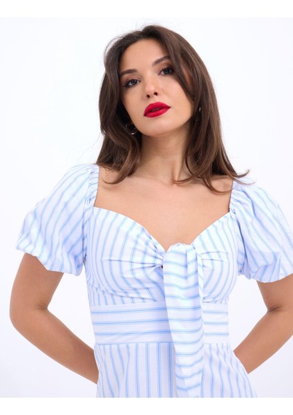 5948 Elbise-Los Angeles Çizgili