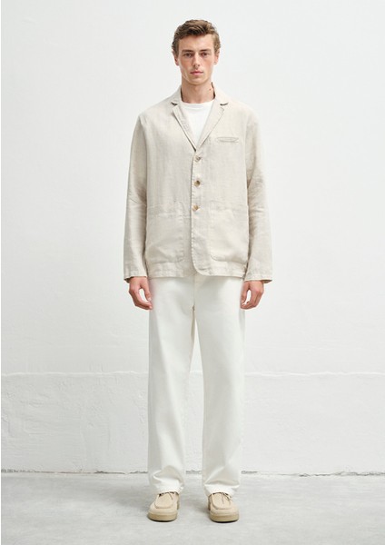 Ekru Keten Blazer 0110713-70144
