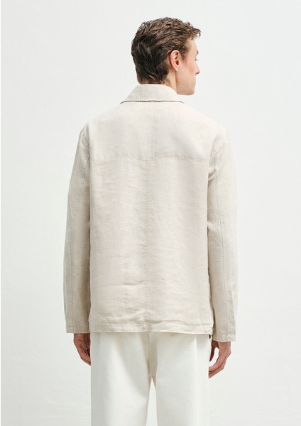 Ekru Keten Blazer 0110713-70144